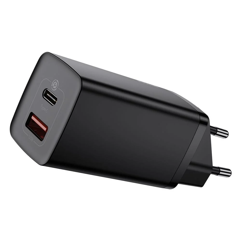 Adaptador de Energia Gan2 Lite Fast Charge Usb-C / Usb 65w Preto - Baseus