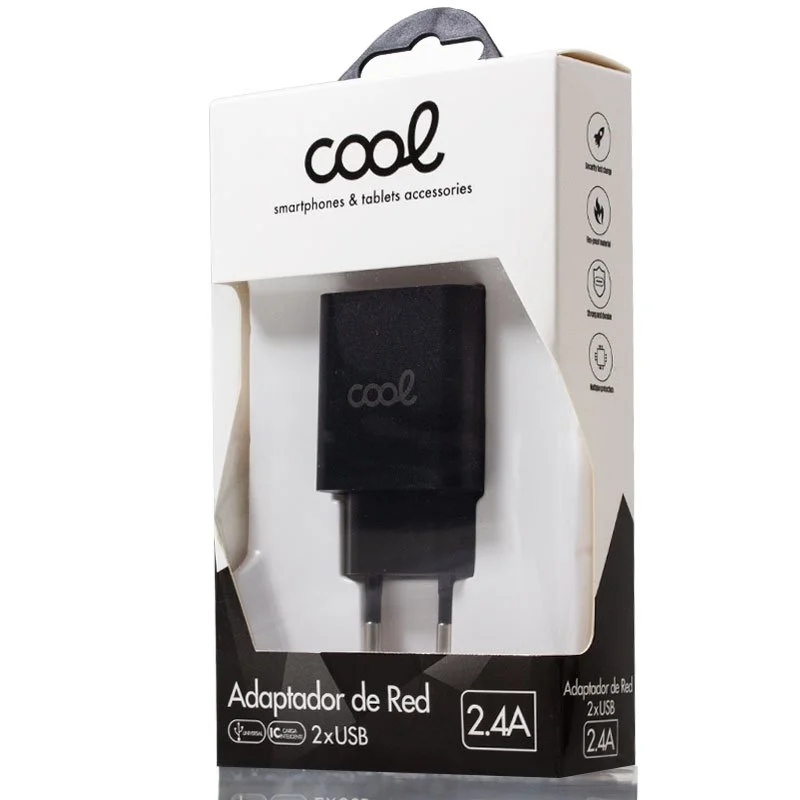 Cargador Red Universal Entrada 2 X Usb Cool 2.4 A.