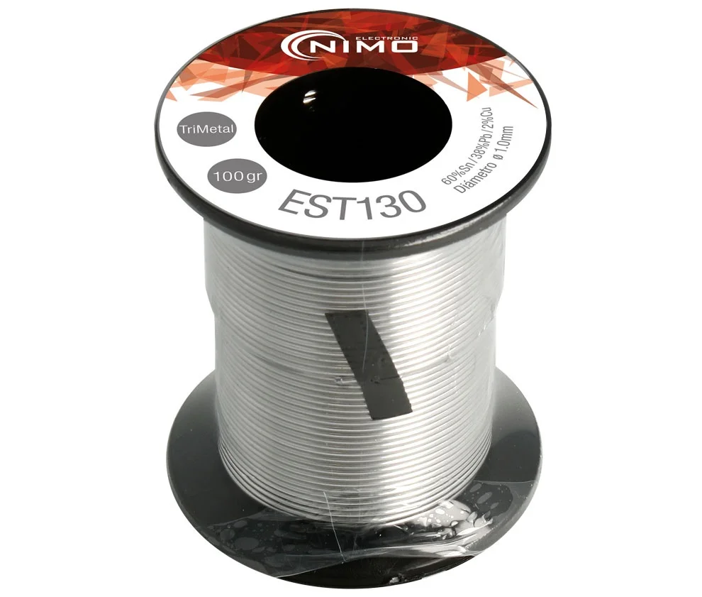 Fio Estanho Tri-metálico 60% Sn, 38%Pb, 2%Cu Ø1mm
