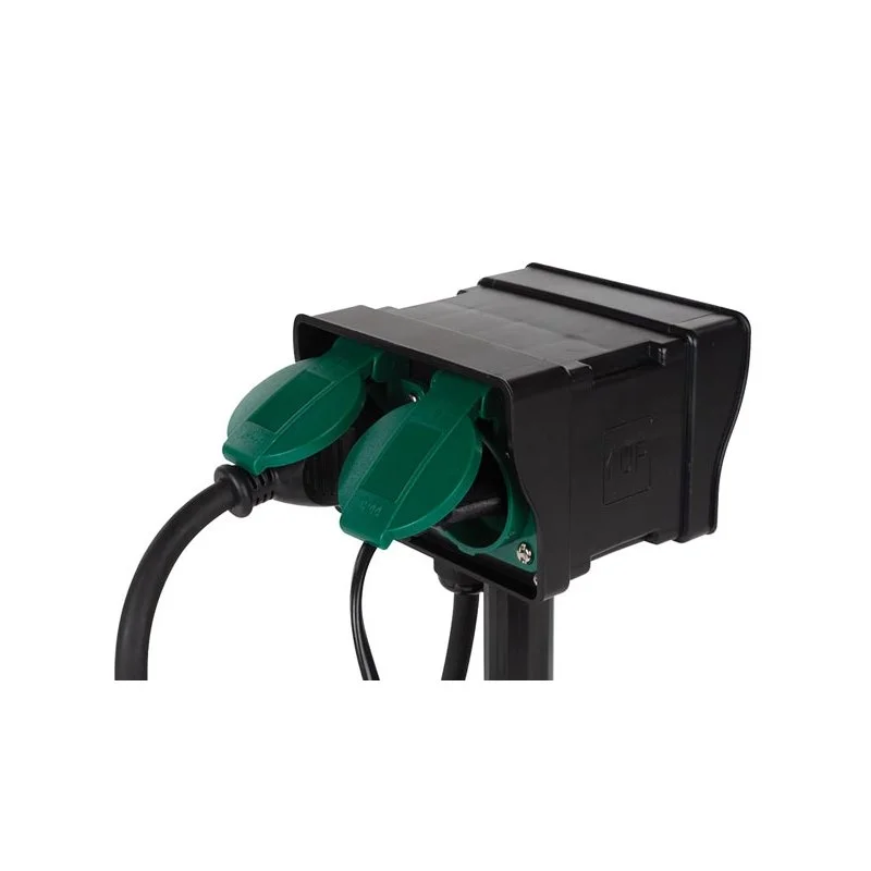 Ficha Dupla P/ Jardim C/ Temporizador P/ Exterior