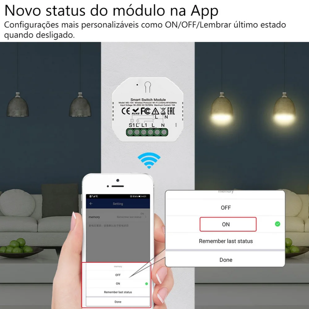 Módulo Iluminación Wifi Rf 433 - Moes