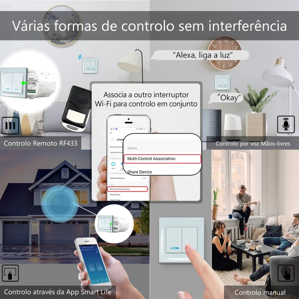 Módulo 2 Canais On/off Rf 433mhz + Wifi