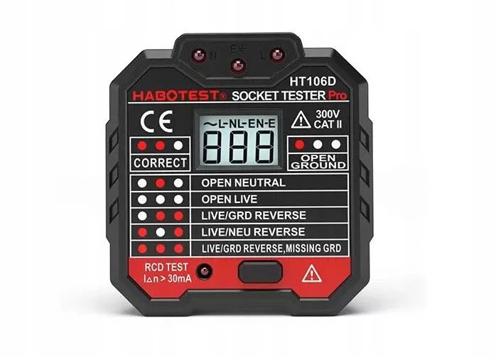Tester Zásuvek S Digitálním Displejem Habotest Ht106d