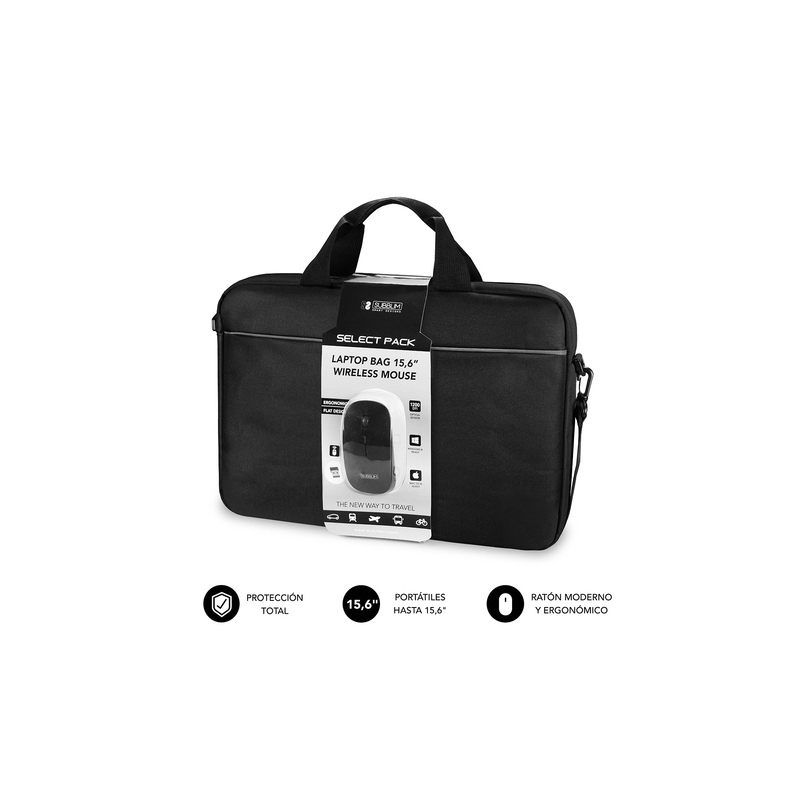 Mala Para Portátil Até 15.6" Black + Rato Sem Fios