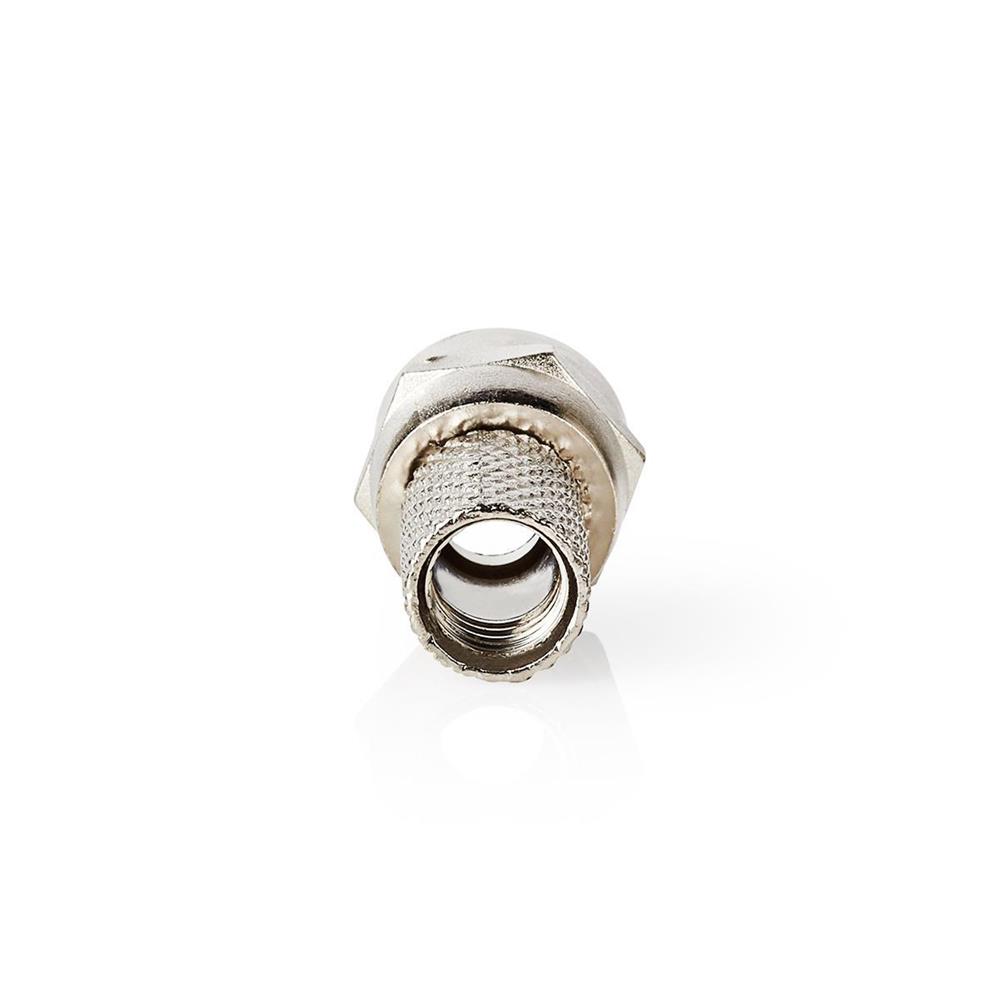 Conector F | Recto | Macho | Niquelado | 75 Ohm | Enroscable | Diámetro de Entrada Del Cable: 7.4 Mm