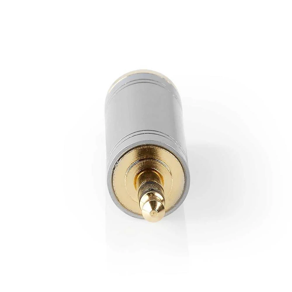 Adaptador de Audio Estéreo | 3.5 Mm Macho | 6,35 Mm Hembra | Chapado En Oro | Recto | Metal | Plata 