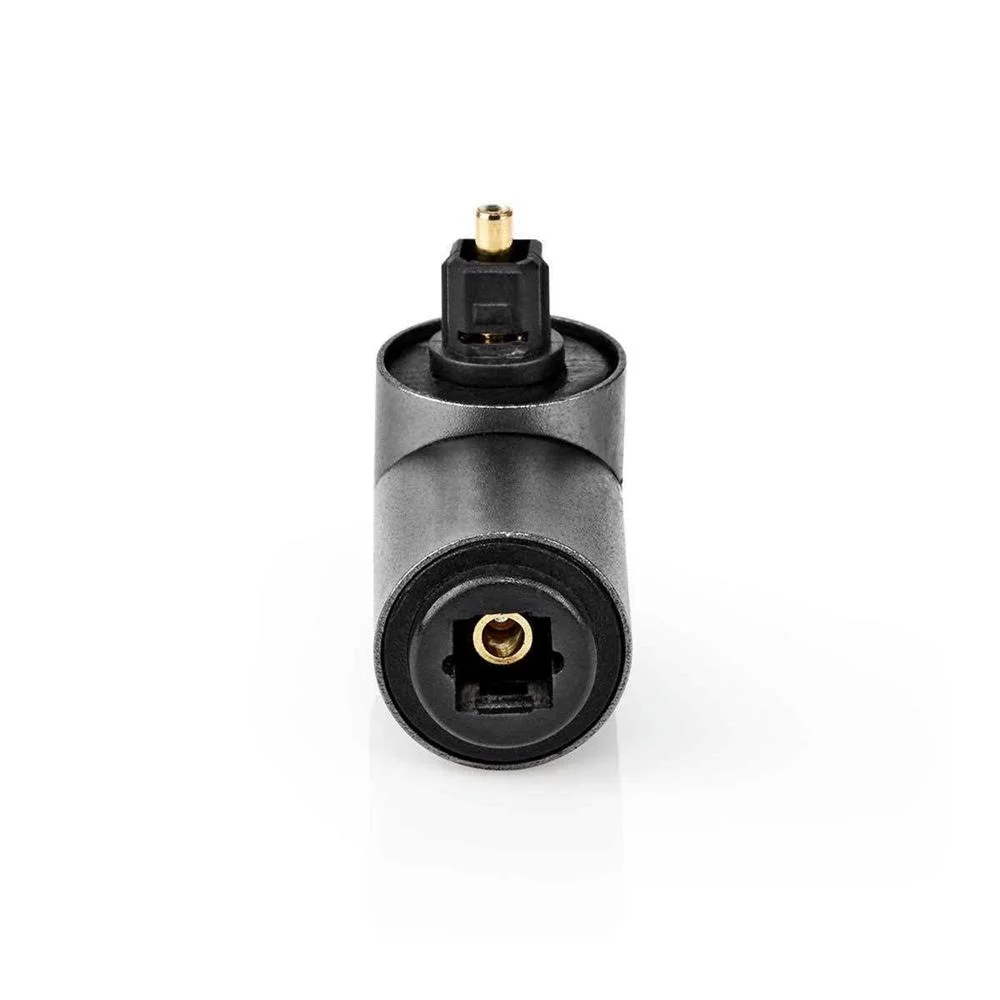 Adaptador Toslink | Toslink Hembra | Toslink Male | En Ángulo de 90° | Aluminio | Gris Metalizado | 