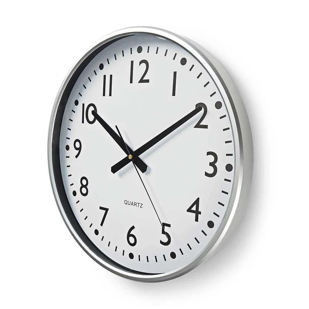 Reloj de Pared | Diámetro: 380 Mm | Plástico | Blanco / Plata