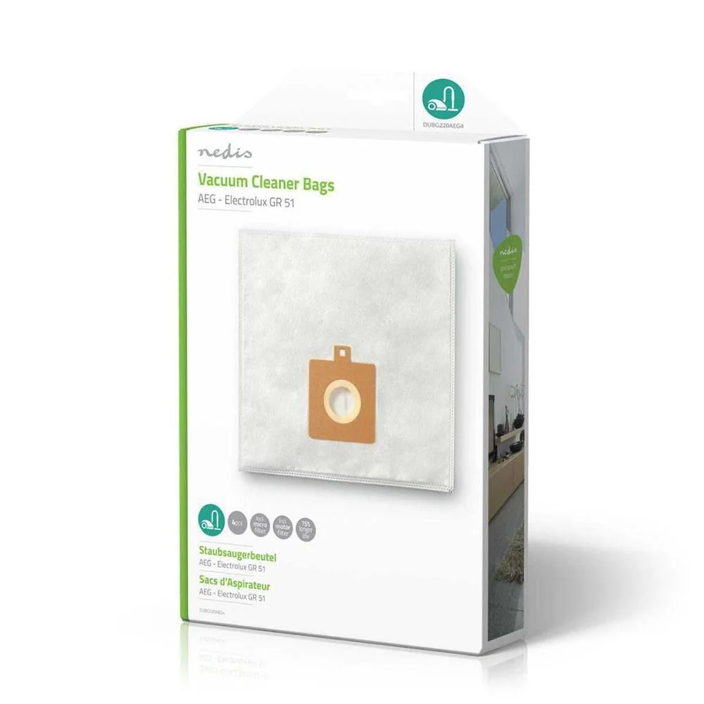 Bolsa de La Aspiradora | 4 Uds. | Sintético | Más Vendido Por: Aeg / Electrolux | Blanco