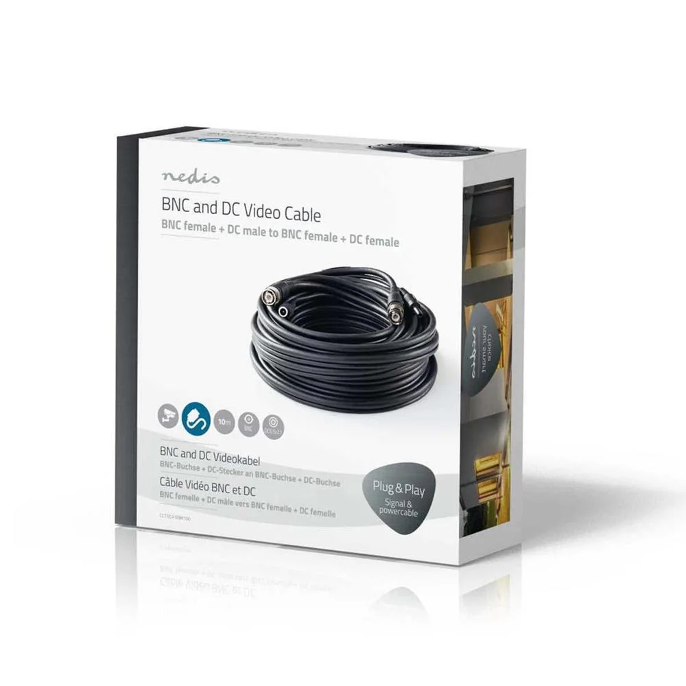 Bnc / Cc Cctv Security Cabo Rg59 10 M Cone.