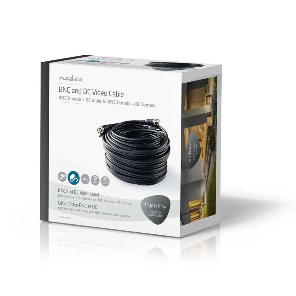 Bnc / Cc Cctv Security Cabo Rg59 20 M Cone.