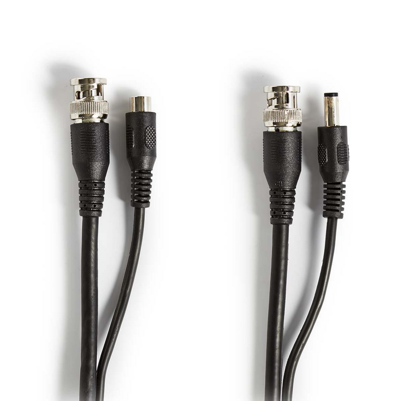 Cable de Seguridad Cctv | Bnc / Dc | 30.0 M | Redondo | Pvc | Negro | Caja Cartón