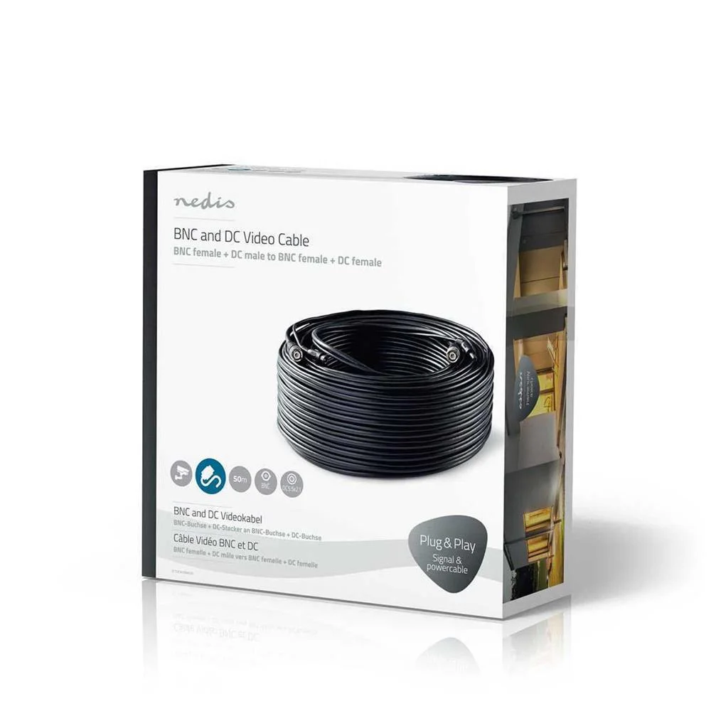 Bnc / Cc Cctv Security Cabo Rg59 50 M Cone.