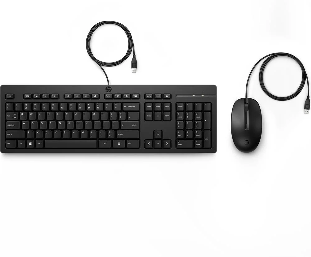 Teclado Mouse Con Cable Hp 225 - Precio Válido P/.