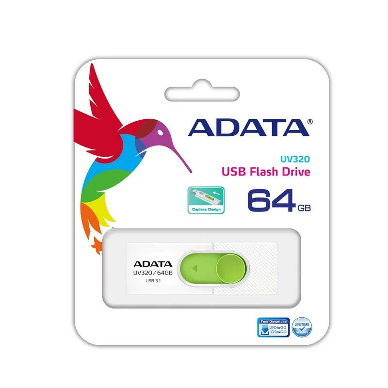 Pen Usb Adata Uv320 64gb Branco e Verde