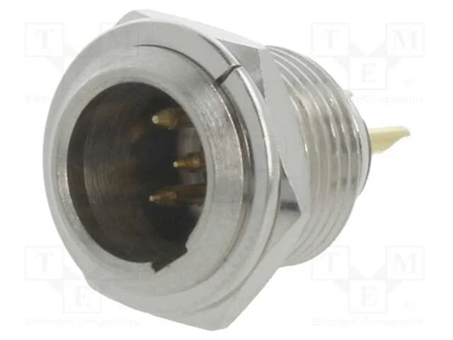 Tomada XLR mini macho PIN: 4 solda Ø11mm