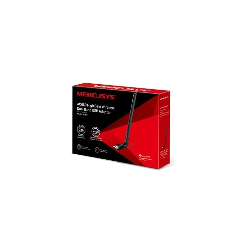 Adaptador Mercusys Ac650 High Gain Wireless Dual Band Usb Adapater
