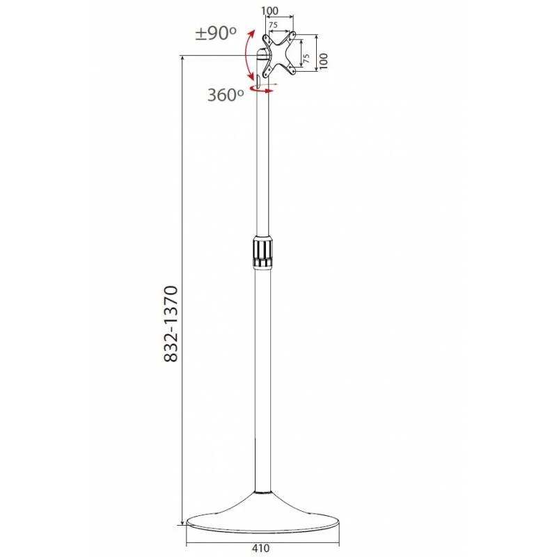Techly Tv Led/Lcd Standfuß Rund, 13"-27