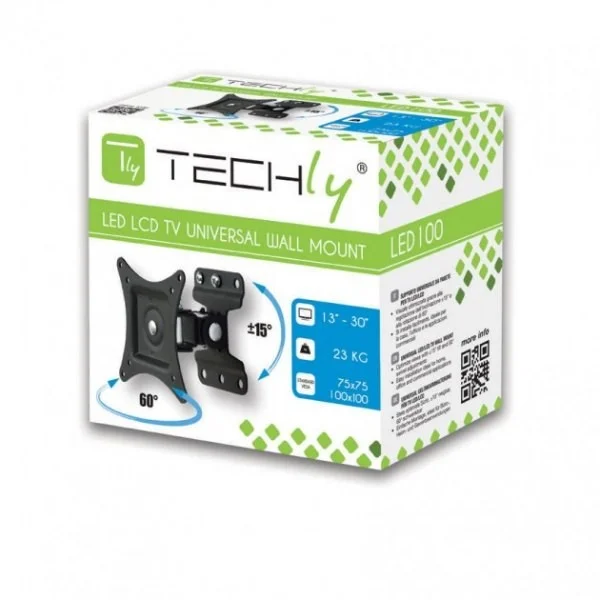 Techly Wandhalterung F. Lcd Tv LED 13"-30" Fullmotion Schw.