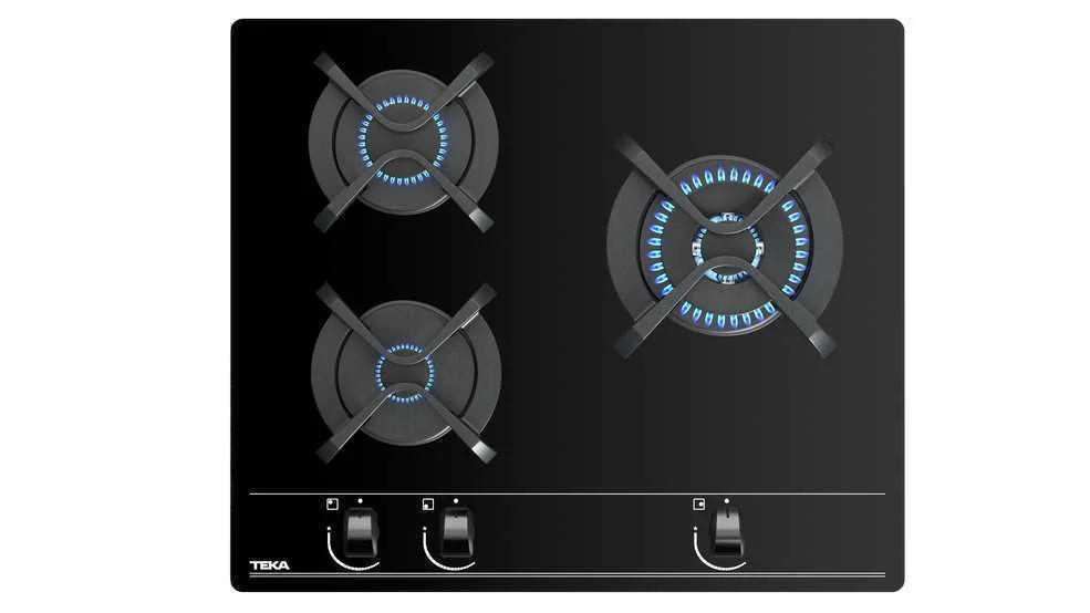 Gas Hob Gbc 63010 Kbn 3 Zones 6250w (Black) - Teka