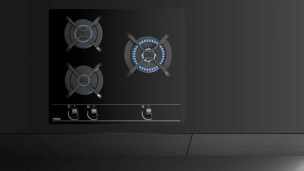 Gas Hob Gbc 63010 Kbn 3 Zones 6250w (Black) - Teka