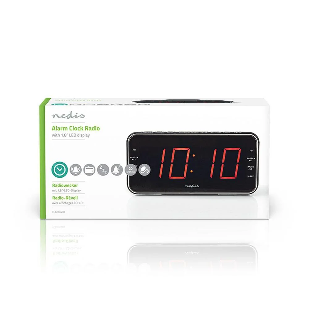 Despertador de Rádio Digital Ecrã LED de 1.8 "