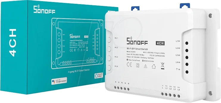 Sonoff 4ch (R3) Wifi Smart 230v Ac Relay Switch With 4 Channels