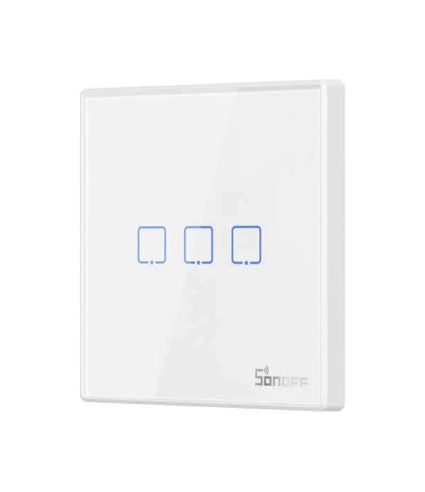 Chytrý Bezdrátový Nástenný Spínac Sonoff T2eu3c-Rf 433mhz (3kanálový)
