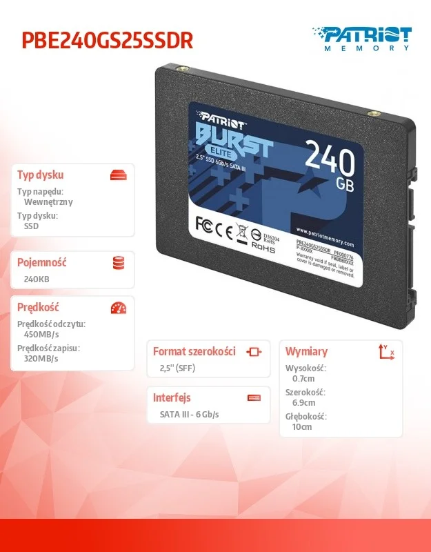 Patriot Memory Burst Elite 2.5  240 Gb Serial Ata Iii