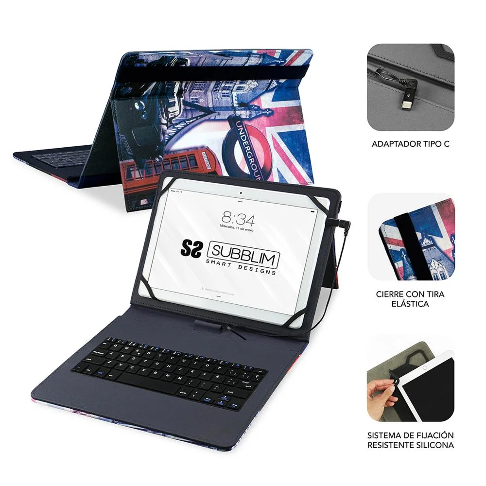 Capa C/ Teclado Micro Usb - Usb C Keyta. Subblim