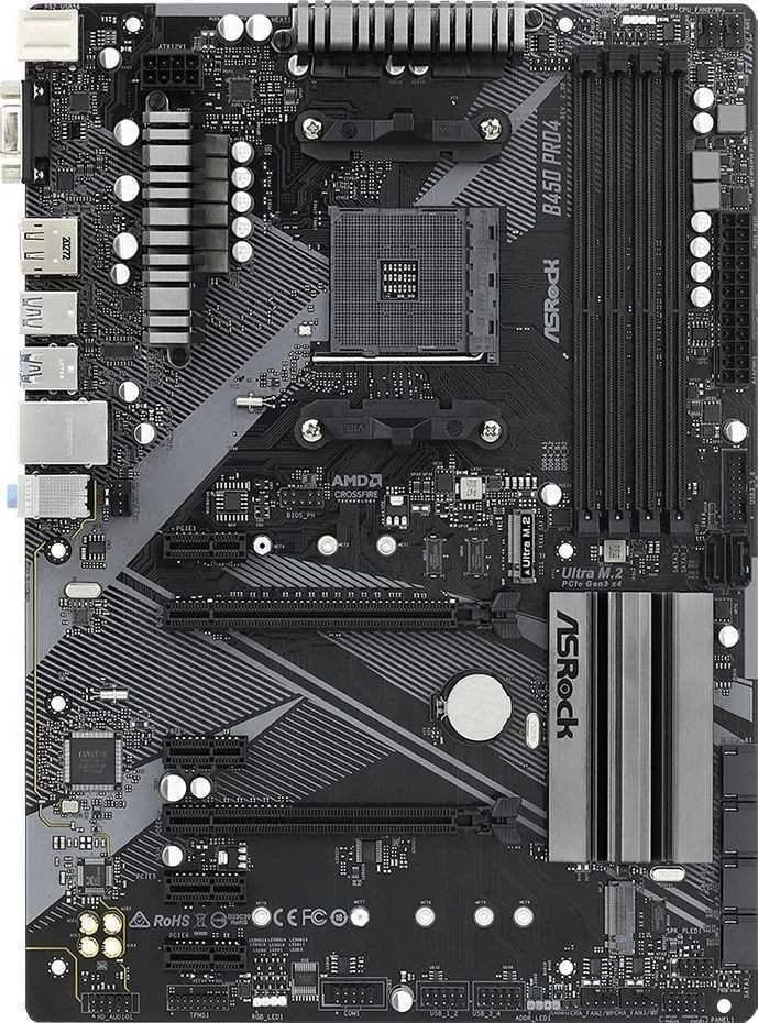 Asrock B450 Pro4 R2.0, Amd, Socket Am4, Amd Athlo.
