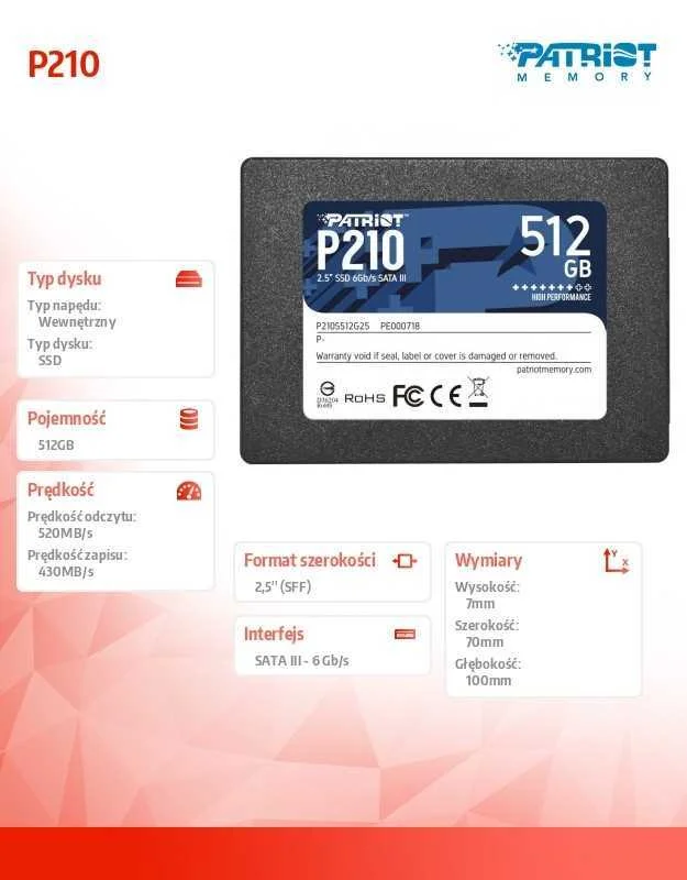 Patriot Memory P210 2.5  512 Gb Serial Ata  Iii