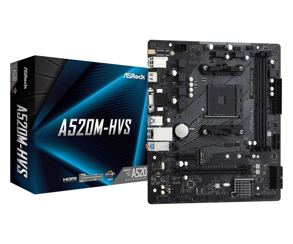 Asrock A520m-Hvs Amd A520 Socket Am4 Micro Atx