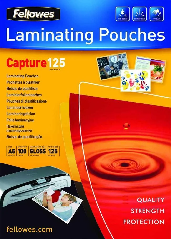 Pack 100 Bolsas Plastificacion 154x216 125 Micras.