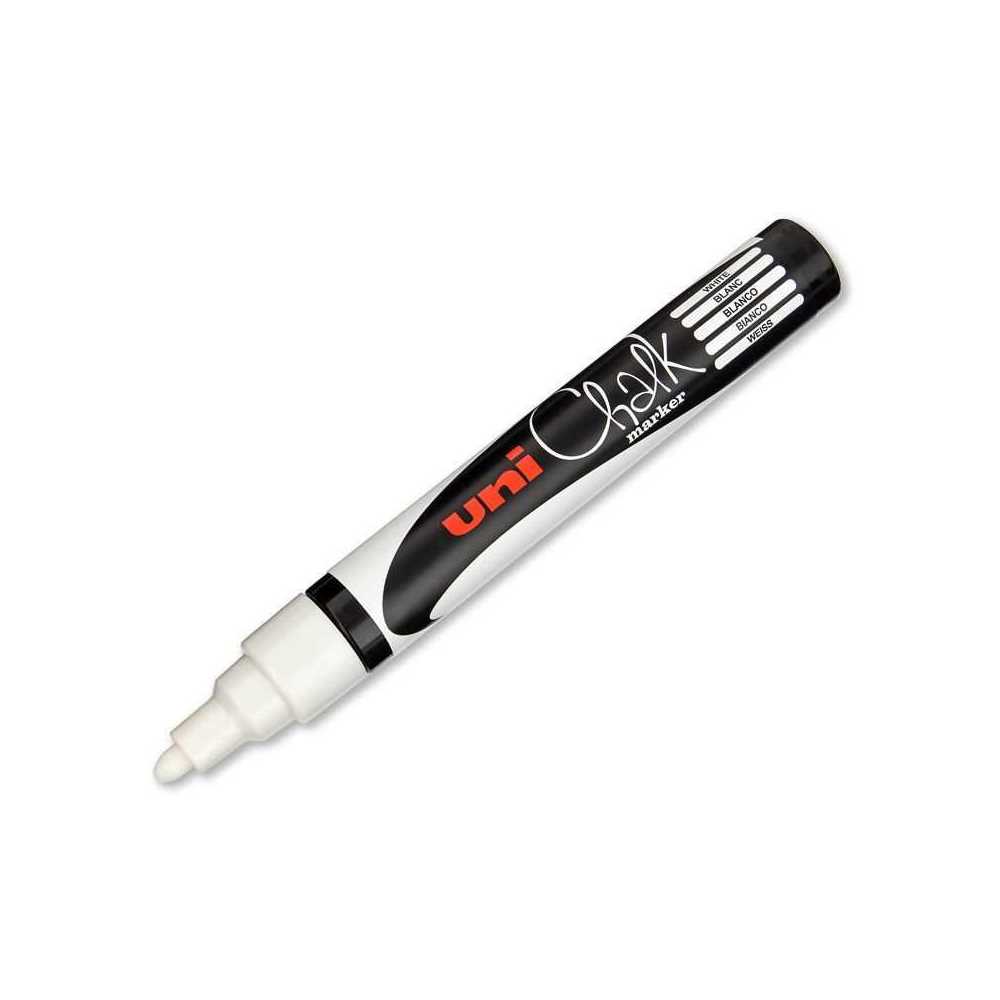 Marcador Uni Chalk Giz Liquido Branco Fluorescente