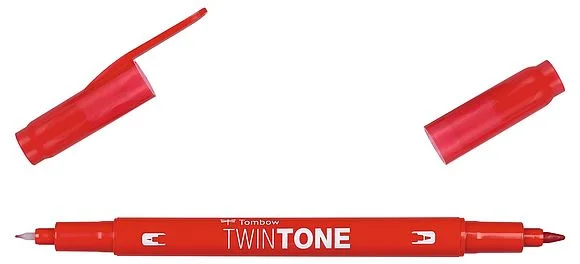 Tombow Twintone, 1 Unidade(S), Vermelho, Vermelho.