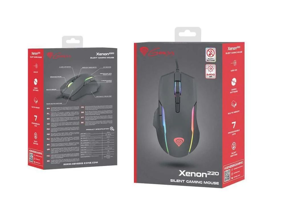Raton Gaming Genesis Xenon 220 RGB 6400 Dpi
