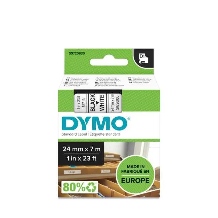 Cinta Rotuladora D1 24mmx7m Negro/Blanco Dymo S07.