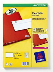 Avery L7551-25, Transparente, Papel, Laser, 38.1 .