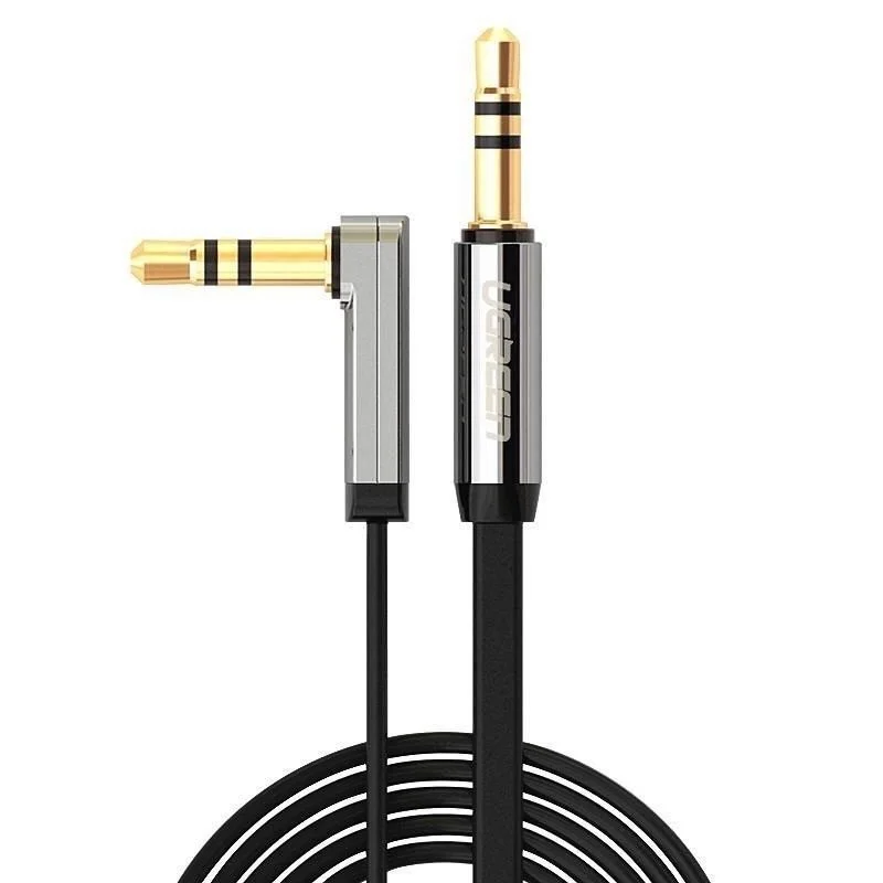 Cabo Jack 3.5mm / Jack 3.5mm 90º Plano 2m Uverde