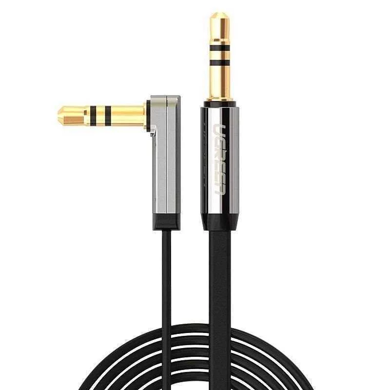 Ugreen Mini Jack 3,5 Mm Aux Plochý Kabel  3 M - Cerný