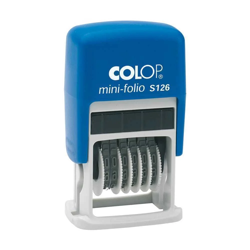 SELLO DE ENTINAJE S 126 NUMERADOR 4MM AZUL/NEGRA .