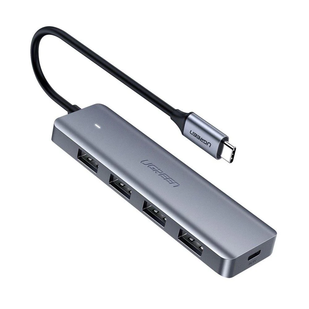 4v1 Adaptér Ugreen Hub Usb-C Na 4x Usb 3.0 Usb-C - edý