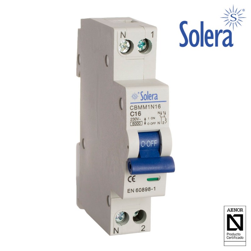 Magnetotérmico Solera 1 Polo+ Neutro 20a (estreit.