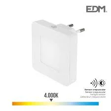 Luz Noite Led 0,5w 5lm 4.000k Luz Dia Quadrado Edm