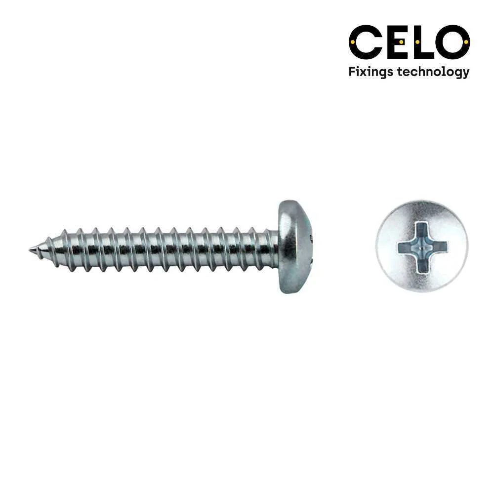 Caixa 500 Unid. Parafuso Chapa Cabeça de Queijo Philips Din/Ref 7981 3,9x16mm Zincado Celo