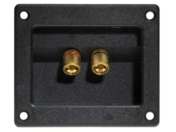 Double Loudspeaker Connection Terminal - Square - Gold