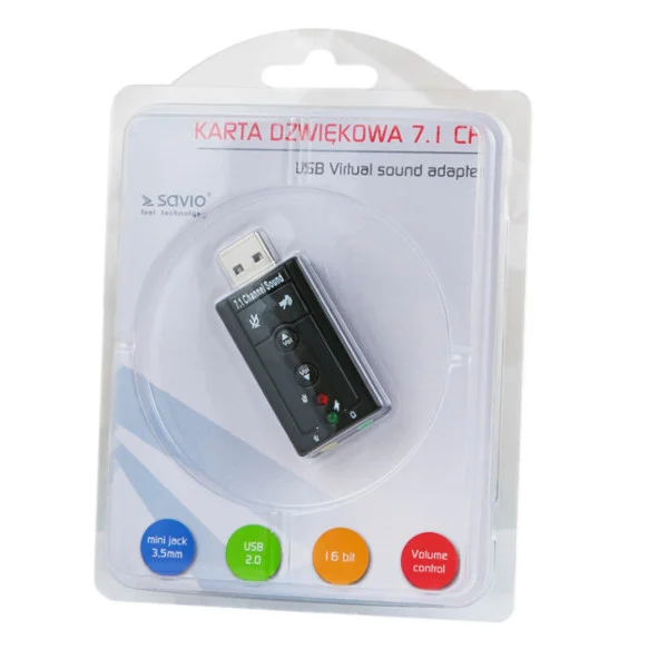 Savio Ak-01 Audio Card 7.1 Channels Usb