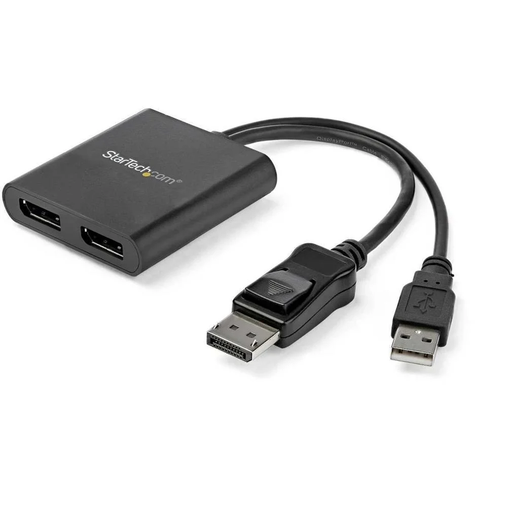 Splitter Displayport Startech Mstdp122dp Preto 4k