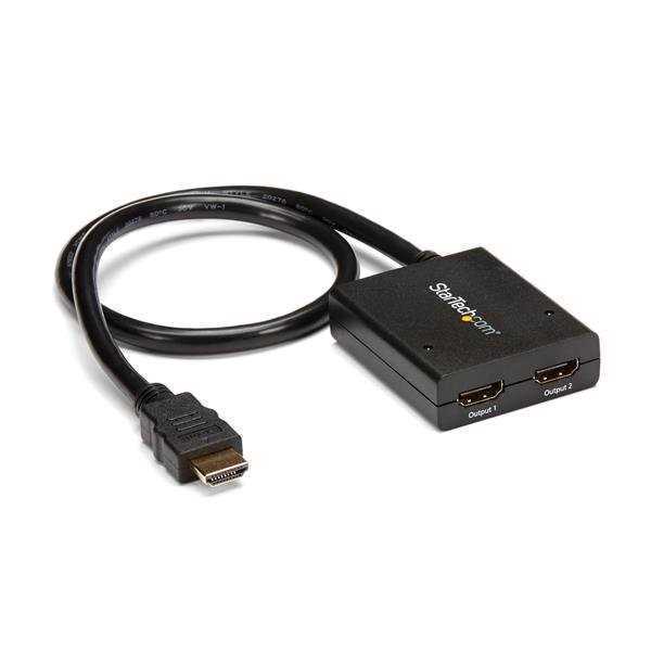 Startech.Com Hdmi Cable Splitter - 2 Port - 4k 30hz - Powered - Hdmi Audio / Video Splitter - 1 In 2